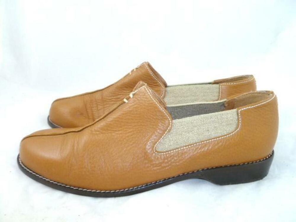 DONALD J PLINER CHAVA 7.5 USED TAN LEATHER LOAFERS/SHOES/SLIP ON SPAIN